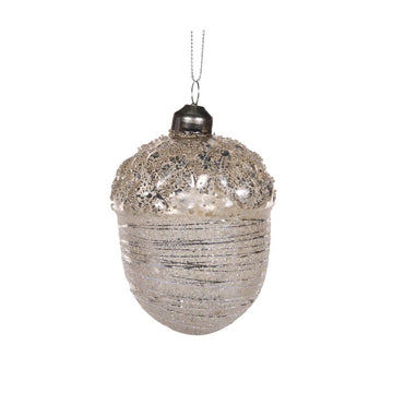 SILVER ACORN BAUBLE