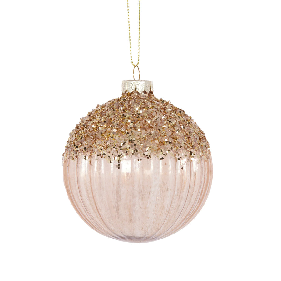 SMOKEY CHAMPAGNE GLITTER BAUBLE