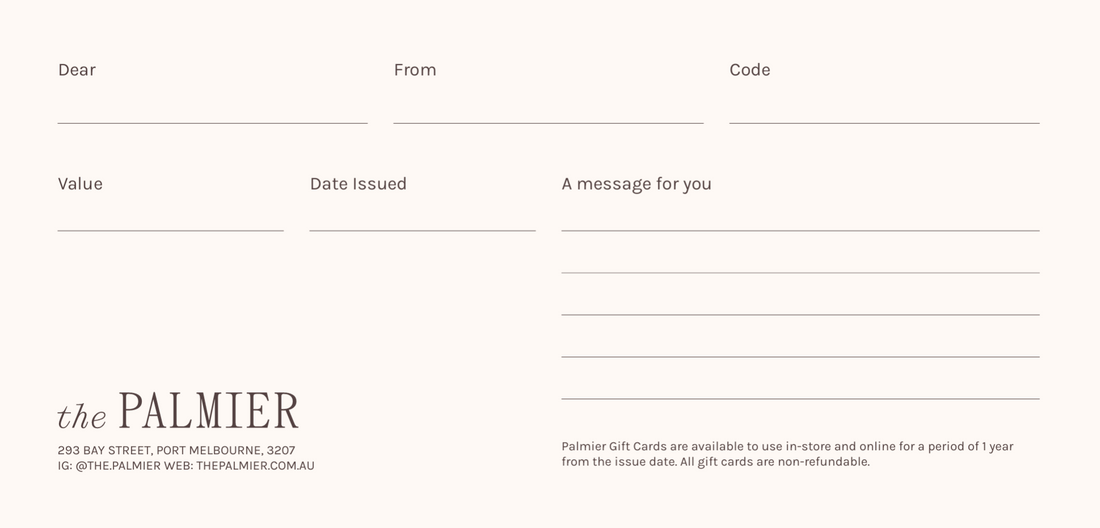 PALMIER GIFT CARD