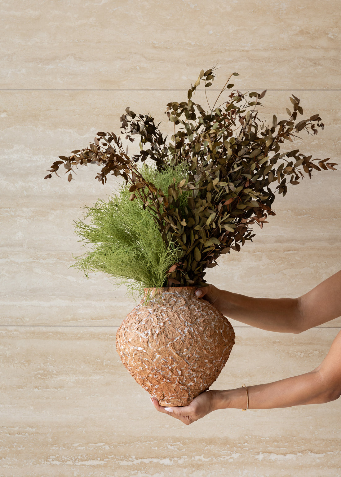 JADE PRESERVED FLOWER ARRANGEMENT IN MATERA VESSEL