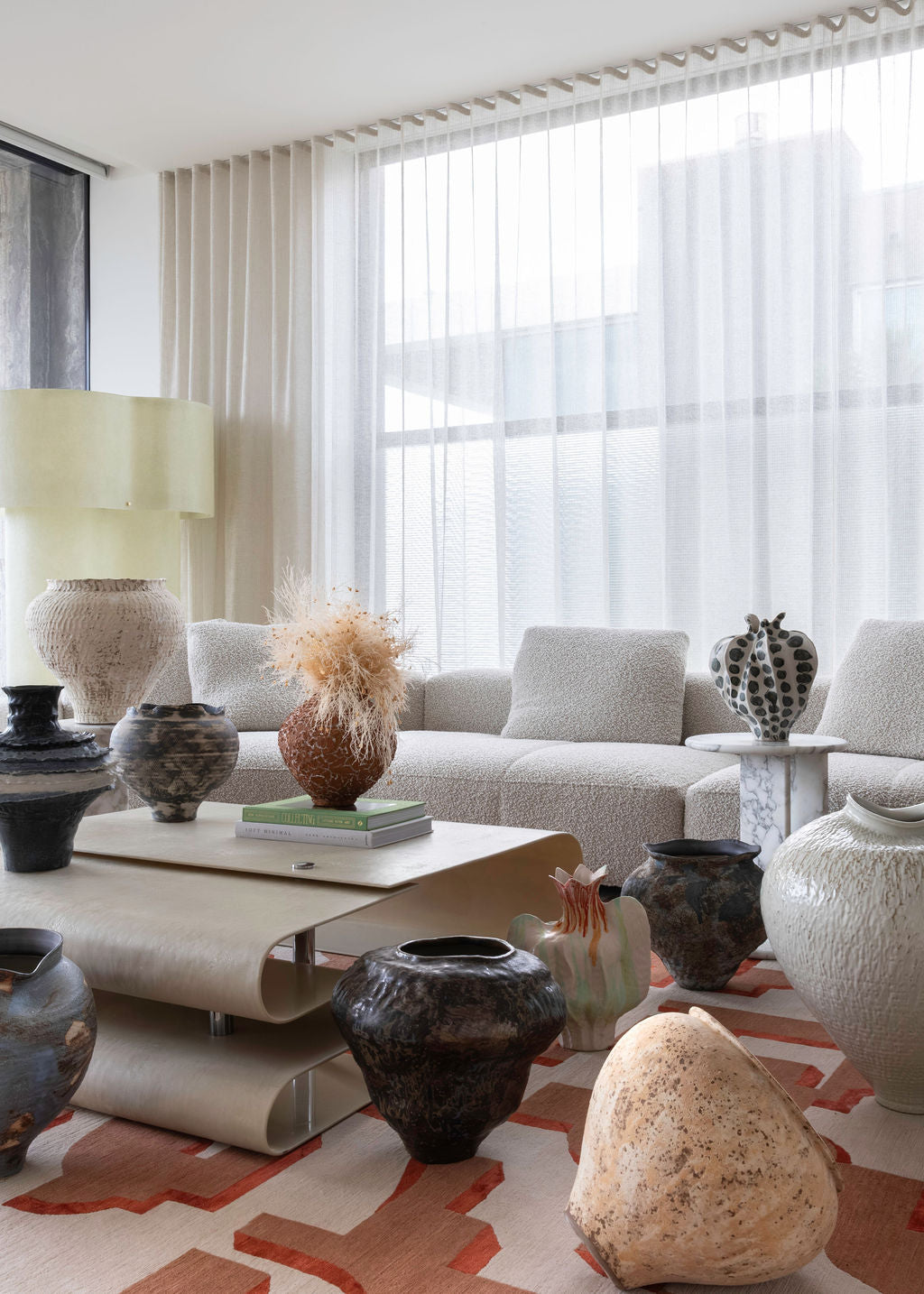 The Palmier vase collection styled in a living room