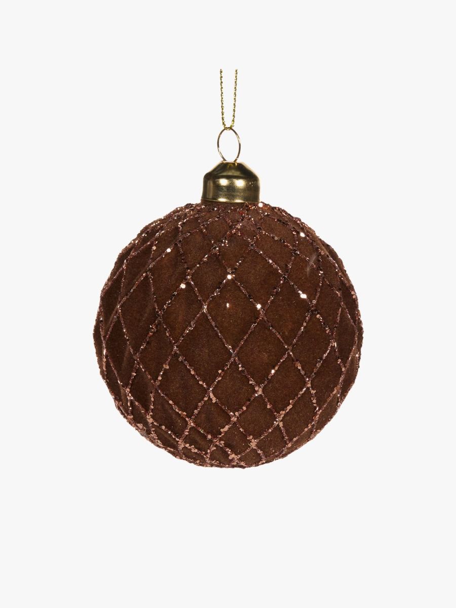 COPPER VELVET QUILTED BAUBLE