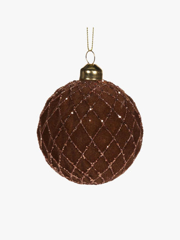 COPPER VELVET QUILTED BAUBLE