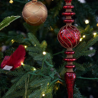 XL GLASS RED BEADED FINIAL