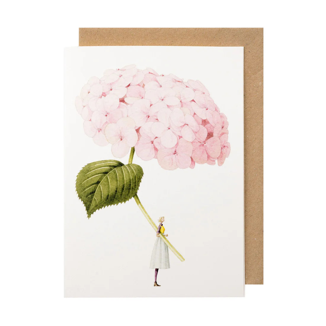 LAURA STODDART PALE-PINK HYDRANGEA GREETING CARD