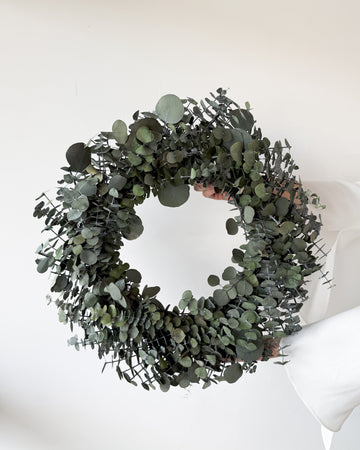 PRESERVED EUCALYPTUS GUM CHRISTMAS WREATH