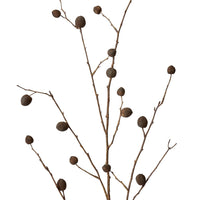 Faux berry pod branch dark brown, detail