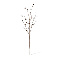 Faux berry pod branch in dark brown by The Palmier
