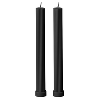 Column Pillar Candle Duo - BLACK -