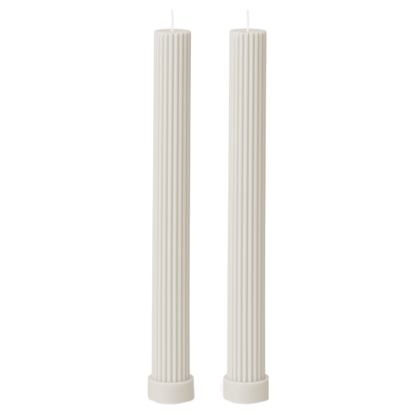 Column Pillar Candle Duo - WHITE -