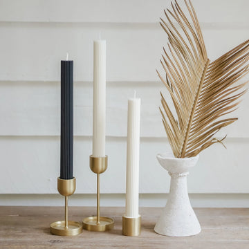 Column Pillar Candle Duo - WHITE -