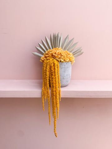 - SUNRISE -  everlasting dried arrangement in concrete vase